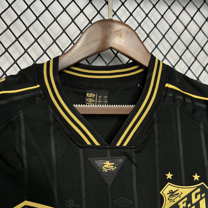 24-25 Santos FC Black Commemorative Edition Fans Soccer Jersey