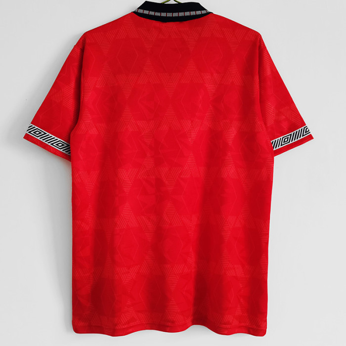 1990 England Away Red Retro Soccer Jersey