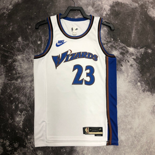 22-23 Wizards JORDAN #23 White Top Quality Hot Pressing NBA Jersey (Retro Logo)