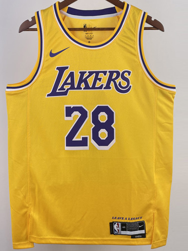 22-23 LAKERS HACHIMURA #28 Yellow Top Quality Hot Pressing NBA Jersey(圆领)