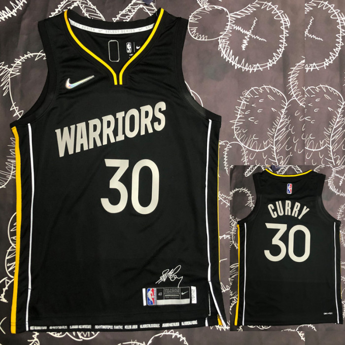 WARRIORS Glory version CURRY #30 Black Top Quality Hot Pressing NBA Jersey