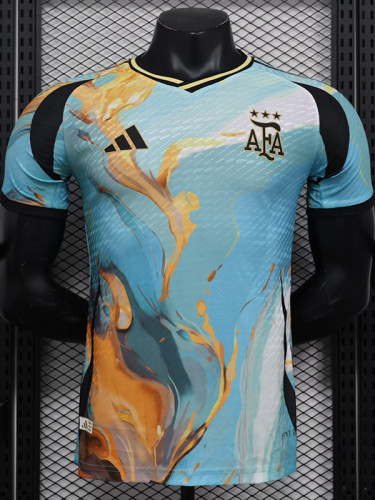 24-25 Argentina Green Blue Special Edition Player Version Soccer Jersey