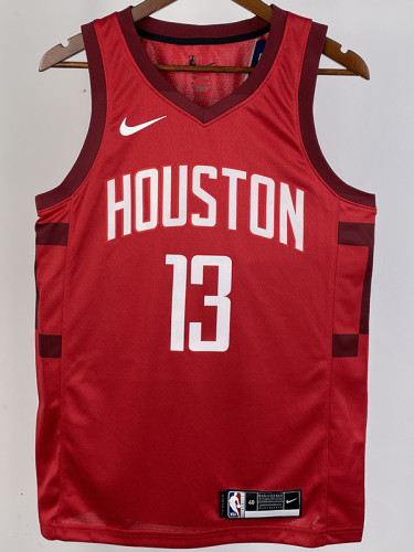2018-19 ROCKETS HARDEN #13 Red Retro Top Quality Hot Pressing NBA Jersey