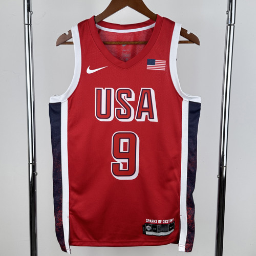 2024 Olympic Game USA HALIBURTON # 9 Red Basketball Jersey