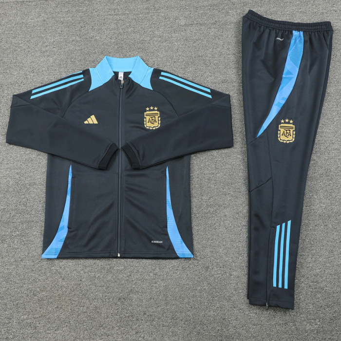 24-25 Argentina Dark gray Jacket Tracksuit #02(蓝领)