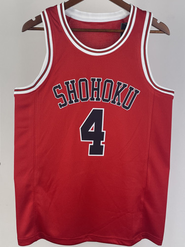 2023 SHOHOKU AKAGI #4 Red Top Quality Hot Pressing NBA Jersey