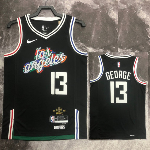22-23 Clippers GEORGE #13 Black City Edition Top Quality Hot Pressing NBA Jersey