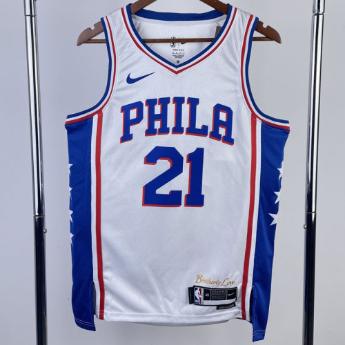 22-23 76ERS EMBIID #21 White Top Quality Hot Pressing NBA Jersey