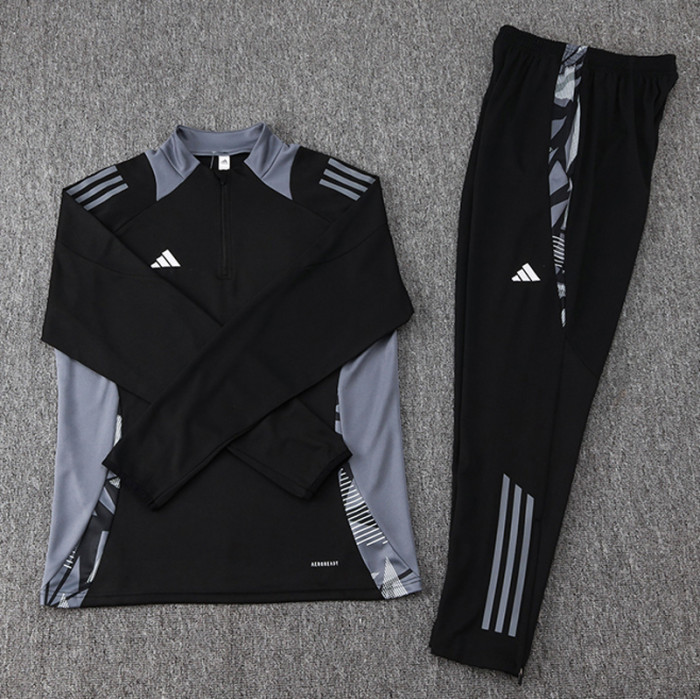24-25 AD Black Half Pull Tracksuit #06 (半拉链)