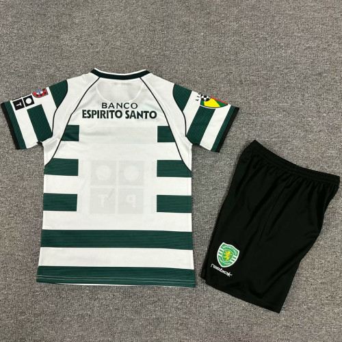 2001-2003 Sporting Lisbon Home Kids Retro Soccer Jersey