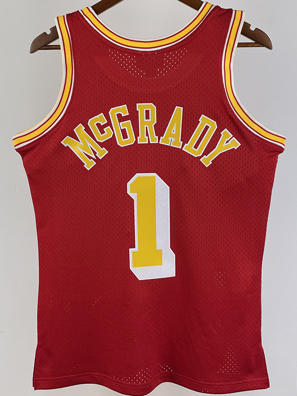 2004-05 ROCKETS McGRADY #1 Red Retro Top Quality Hot Pressing NBA Jersey