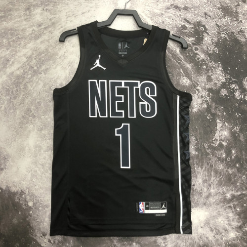 22-23 NETS BRIDGES #1 Black Top Quality Hot Pressing NBA Jersey (Trapeze Edition)
