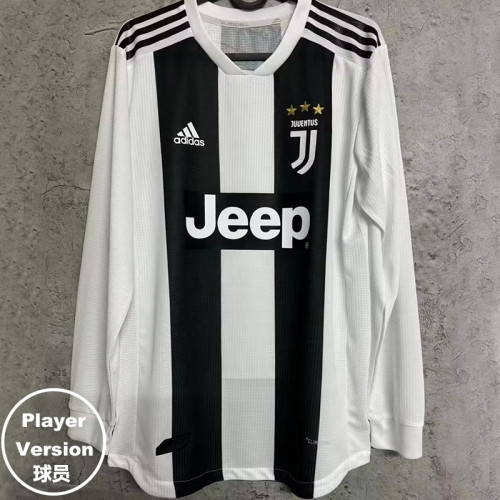 2018-2019 JUV Home Long Sleeve Retro Player Version Soccer Jersey (长袖)球员版