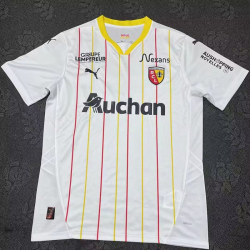 24-25 RC Lens Away Print Sponsor Fans Soccer Jersey