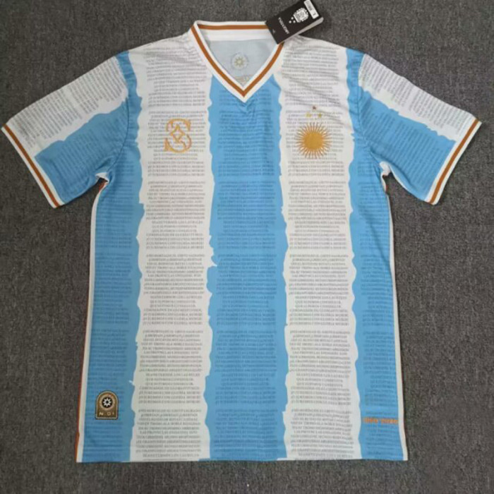 22-23 Argentina Blue White Commemorative Edition Soccer Jersey (三星)