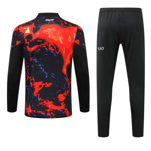 2024 Napoli Red Black Half Pull Tracksuit (半拉链)