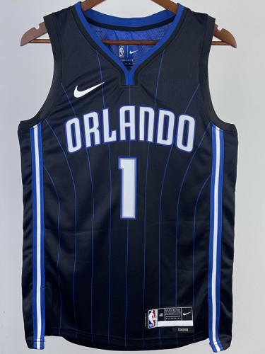 22-23 Magic MCGRADY #1 Black Top Quality Hot Pressing NBA Jersey（黑色条纹）
