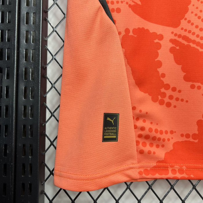 24-25 Man City Red Orange Goalkeeper Fans Soccer Jersey