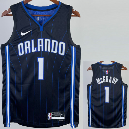 22-23 Magic MCGRADY #1 Black Top Quality Hot Pressing NBA Jersey（黑色条纹）