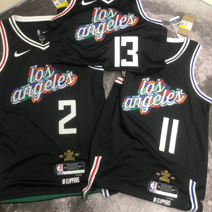 22-23 Clippers LEONARD #2 Black City Edition Top Quality Hot Pressing NBA Jersey