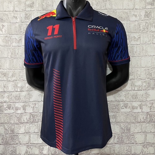 2023 F1 Red Bull #11 Royal Blue Polo Red Racing Suit(有领11号)