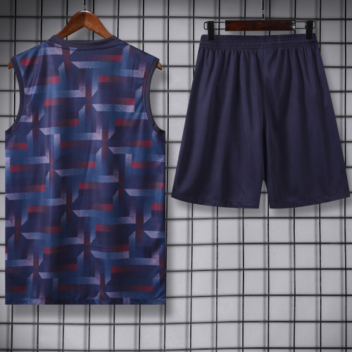 24-25 England Blue Tank top and shorts suit