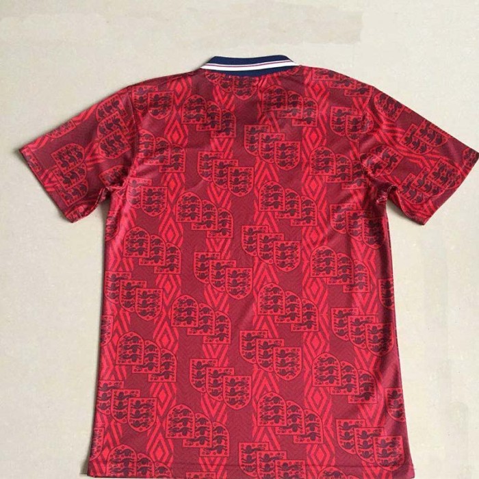 1994 England Away Red Retro Soccer Jersey