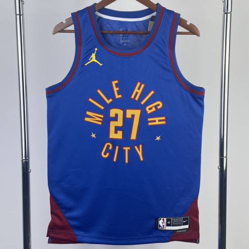22-23 Nuggets MURRAY #27 Blue Top Quality Hot Pressing NBA Jersey (Trapeze Edition) 飞人版