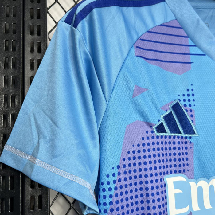 24-25 RMA Blue GoalKeeper Fans Soccer Jersey