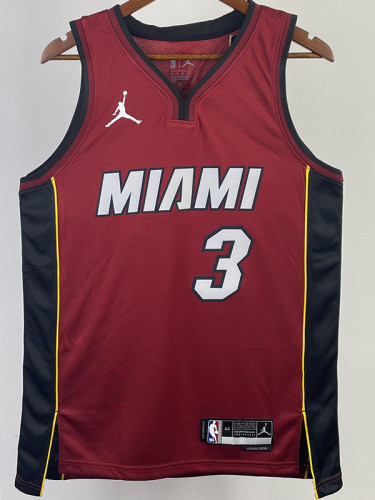 22-23 HEAT WADE #3 Red Top Quality Hot Pressing NBA Jersey (Trapeze Edition) 飞人版