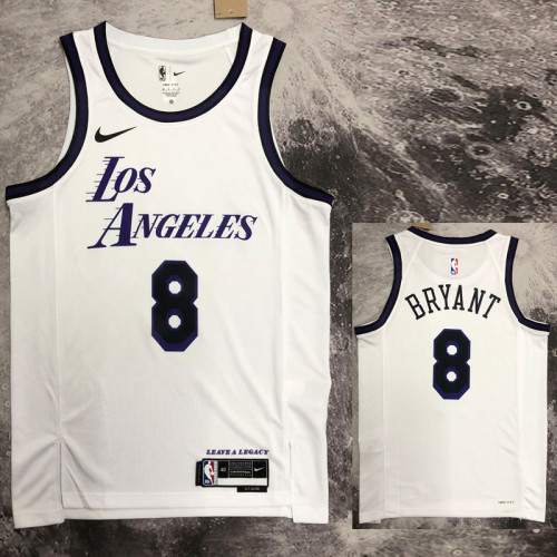 22-23 LAKERS BRYANT #8 White City Edition Top Quality Hot Pressing NBA Jersey