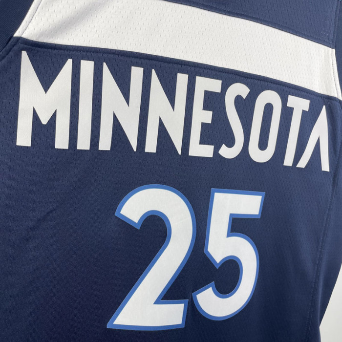 22-23 Timberwolves ROSE #25 Blue Top Quality Hot Pressing NBA Jersey