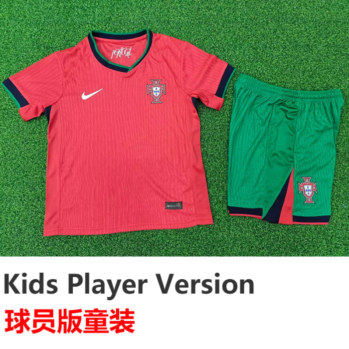 24-25 Portugal Home Kids Player Version Soccer Jersey (球员童装)
