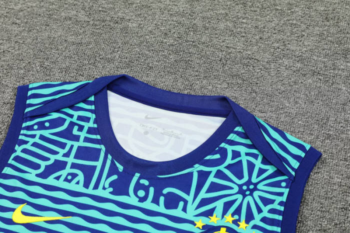 24-25 Brazil Fancy blue Tank top and shorts suit