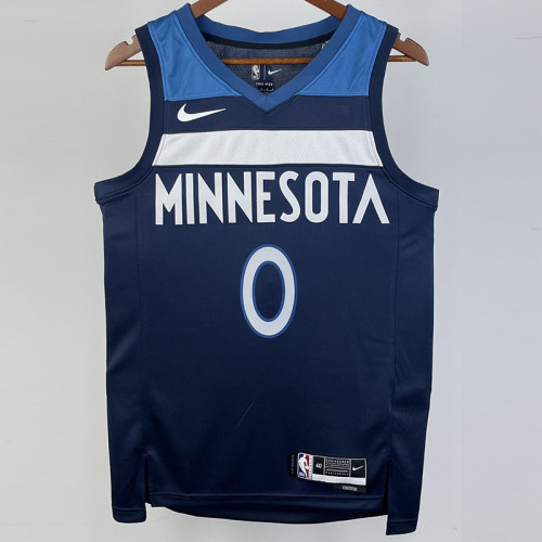 22-23 Timberwolves RUSSELL #0 Blue Top Quality Hot Pressing NBA Jersey