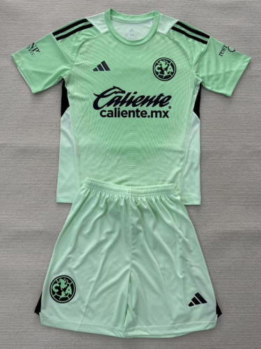 2025-26 Club America Light green GoalKeeper Kids Soccer Jersey