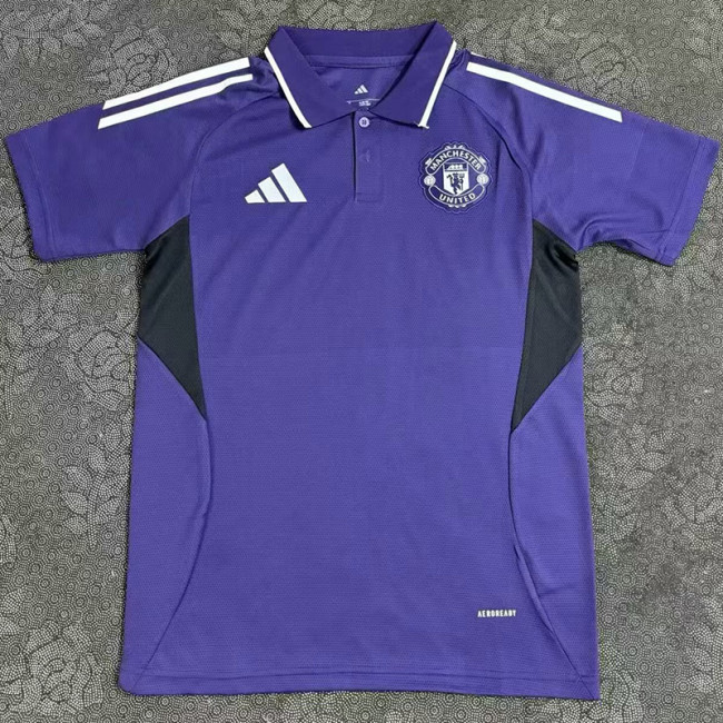 2025-26 Man Utd Purple Polo Short Sleeve