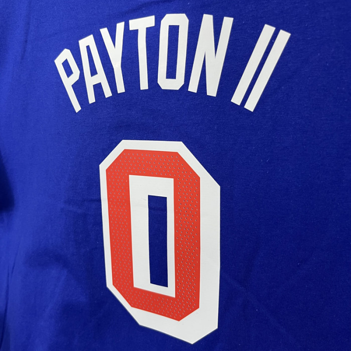 T225 WARRIORS PAYTON II #0 Blue High Quality Casual T-Shirt