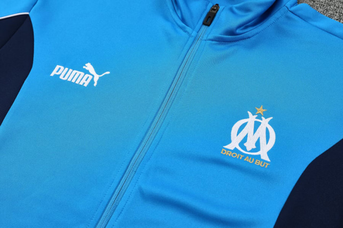 2025-26 Marseille Fancy blue Jacket Tracksuit