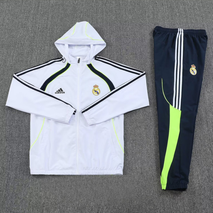 2025-26 RMA White Hoodie Jacket Tracksuit