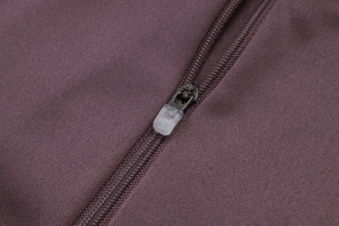 2025-26 Man Utd Grey purple Kids Half Pull Tracksuit#E2589(童装)(半拉链)