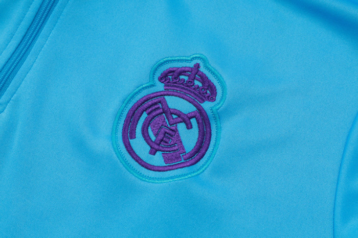 2025-26 RMA Light blue Kids Half Pull Tracksuit#E2519(童装)(半拉链)