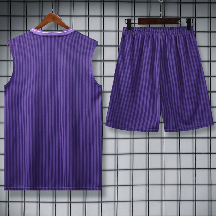 2025-26 RMA purple vest and shorts set