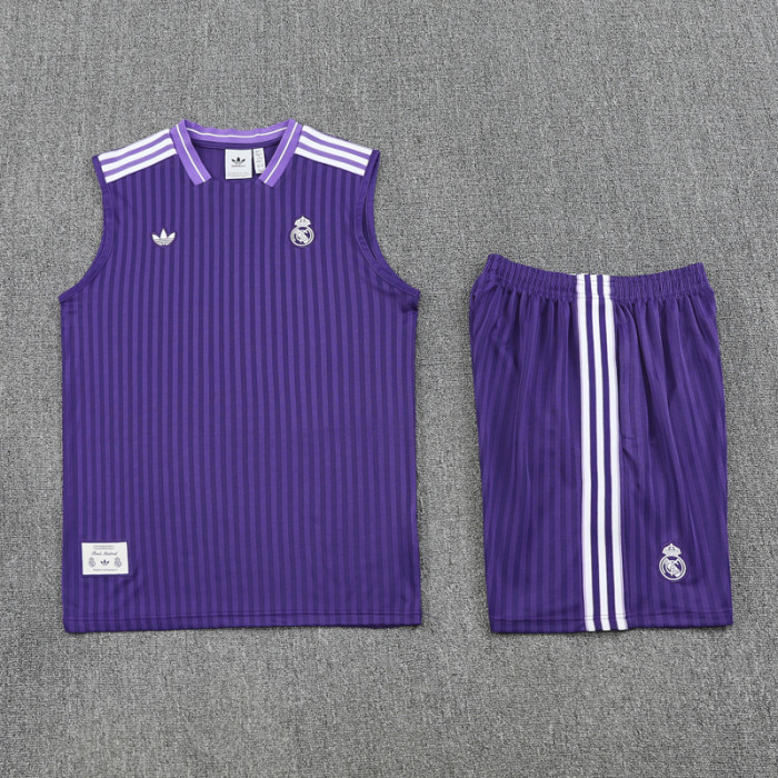 2025-26 RMA purple vest and shorts set