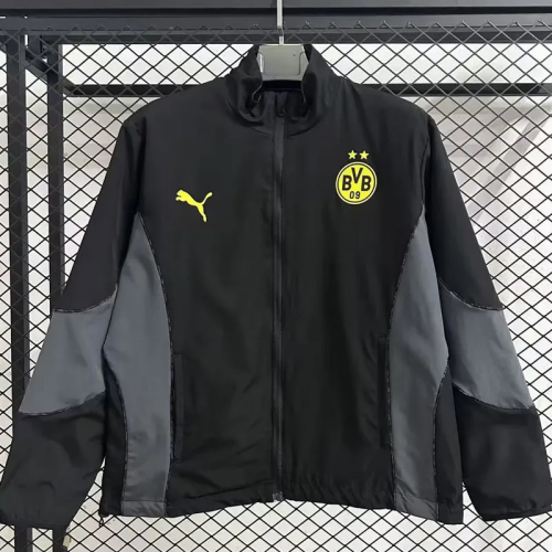 2025-26 Dortmund Grey & Black Double Sided Windbreaker (双面风衣)