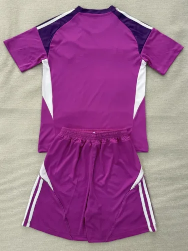 25-26 Leeds United Purple GoalKeeper Kids Soccer Jersey