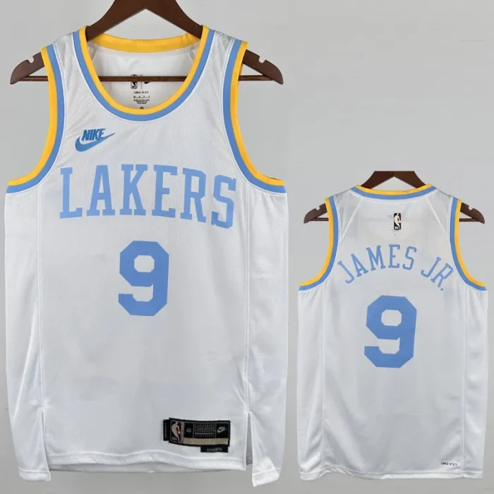 2022-23 Lakers JAMES JR. #9 White Retro Top Quality Hot Pressing NBA Jersey