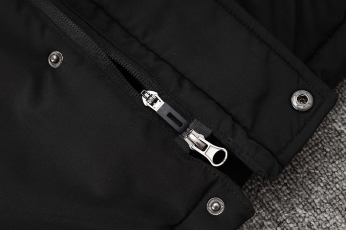 24-25 Black Hooded Windbreaker Fabric Cotton Coat #G264光板