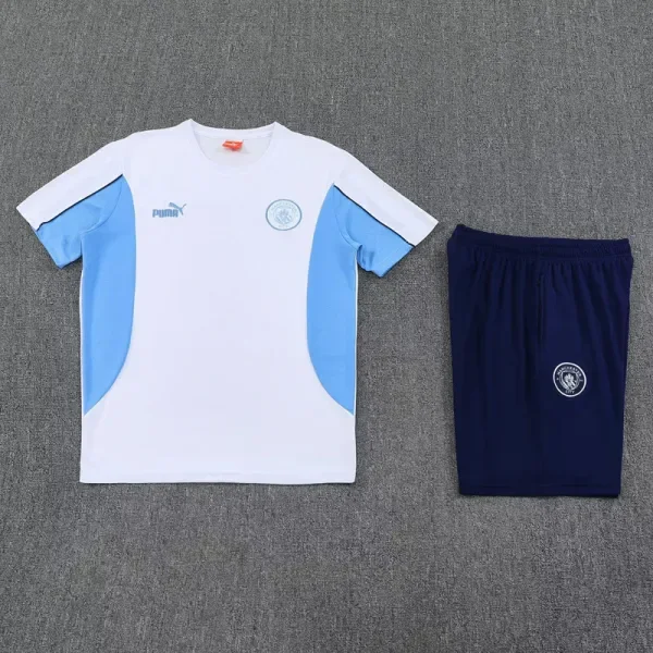Man City White Training Short Suit