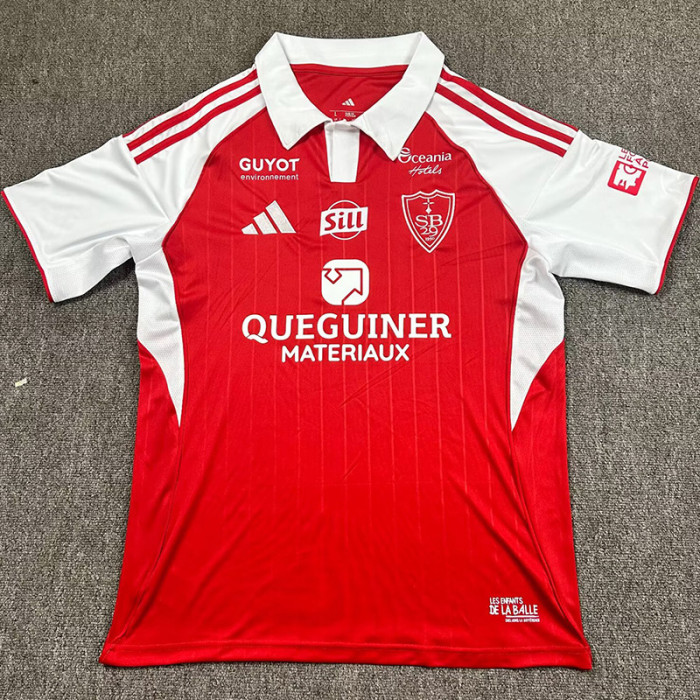 2025-26 Stade Brestois Home Fans Soccer Jersey